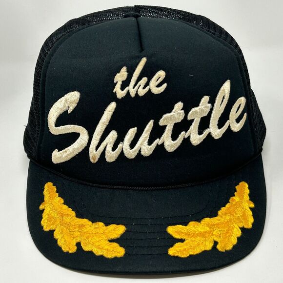 Vintage The Shuttle Trucker Hat Baseball Cap 80s Scrambled Eggs Snapback Black - Picture 11 of 11